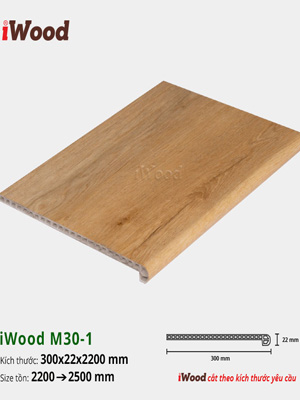 Hình ảnh Mặt bậc cầu thang nhựa giả gỗ iwood M30-1