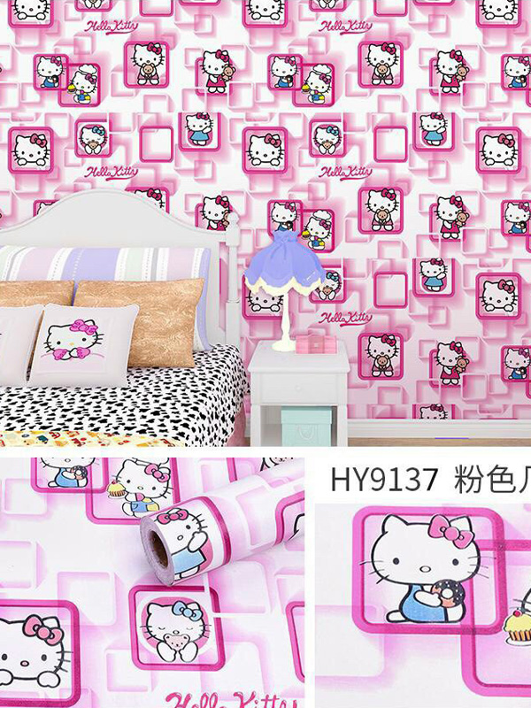 Hình ảnh Đề can dán tường 3D Hello Kitty 9137