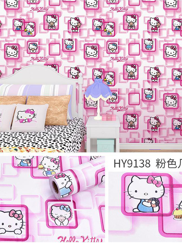 Hình ảnh Đề can dán tường 3D Hello Kitty 9138