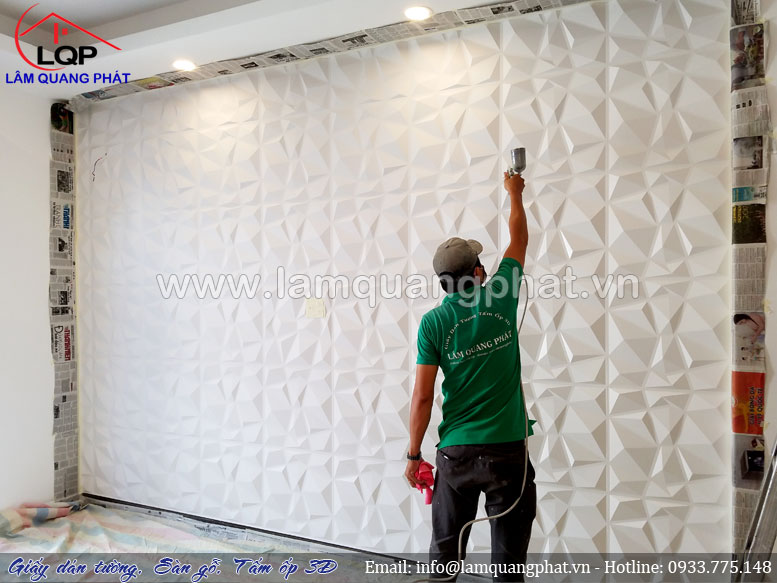 Thi công tấm ốp tường 3d nhựa PVC P531 tại quận 10, HCM