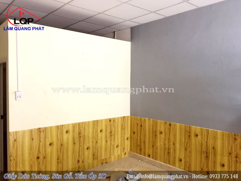 Xốp dán tường tại quận Gò Vấp - Nhà Chị Yến ốp xốp 3D giả gỗ - Lâm ...