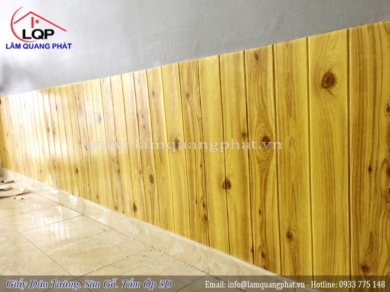 Xốp dán tường tại quận Gò Vấp - Nhà Chị Yến ốp xốp 3D giả gỗ - Lâm ...