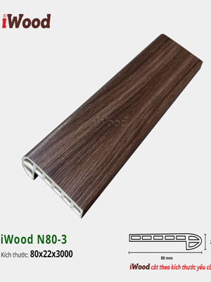 Hình ảnh Nẹp cạnh cho bậc cầu thang nhựa giả gỗ iwood N80-3