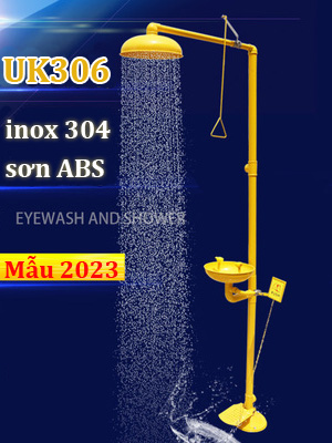 Hình ảnh Bộ rửa mắt và tắm khẩn cấp UK306 ABS sơn vàng
