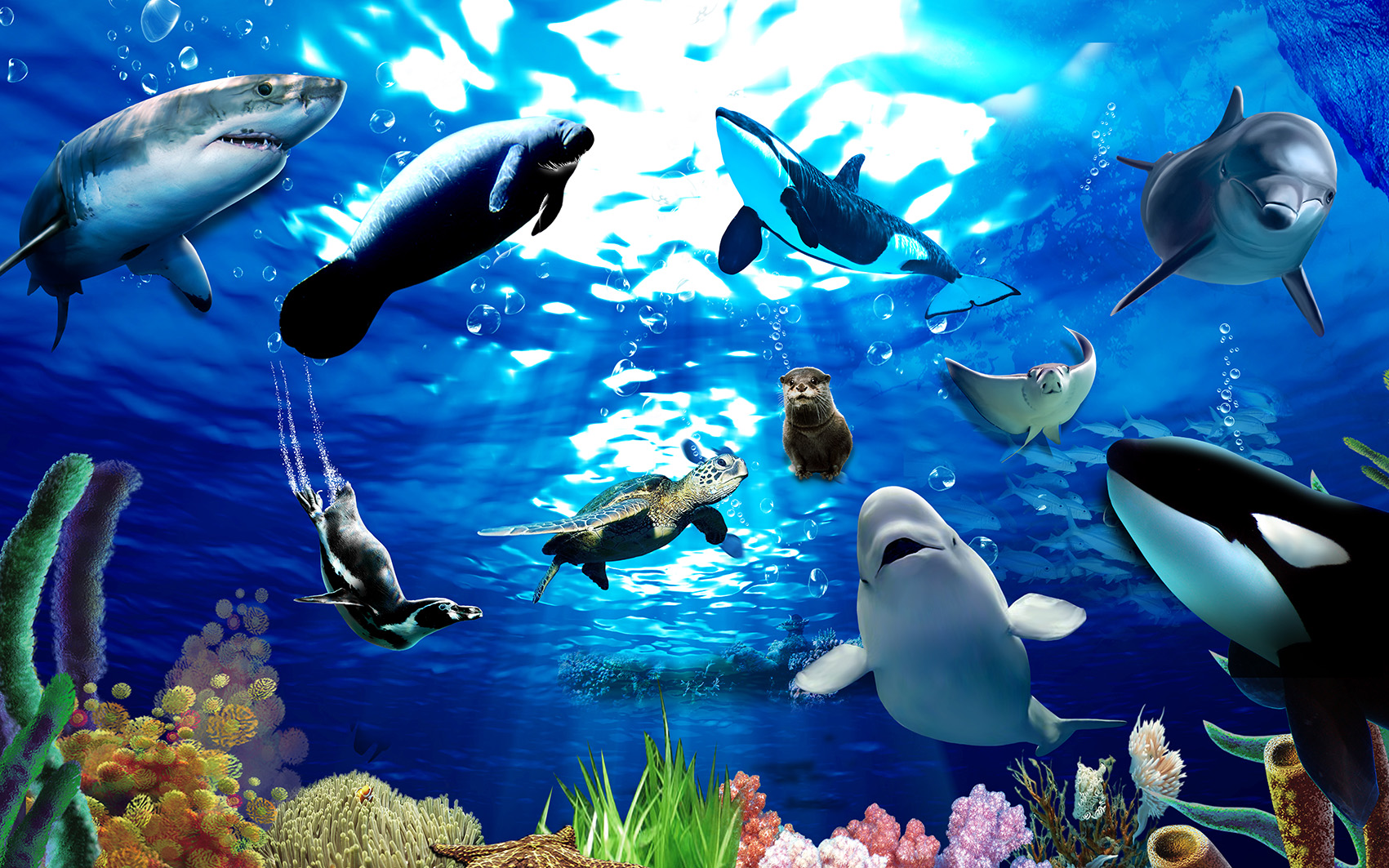 Hình ảnh tranh dán tường 3D con cá humandecor----1331