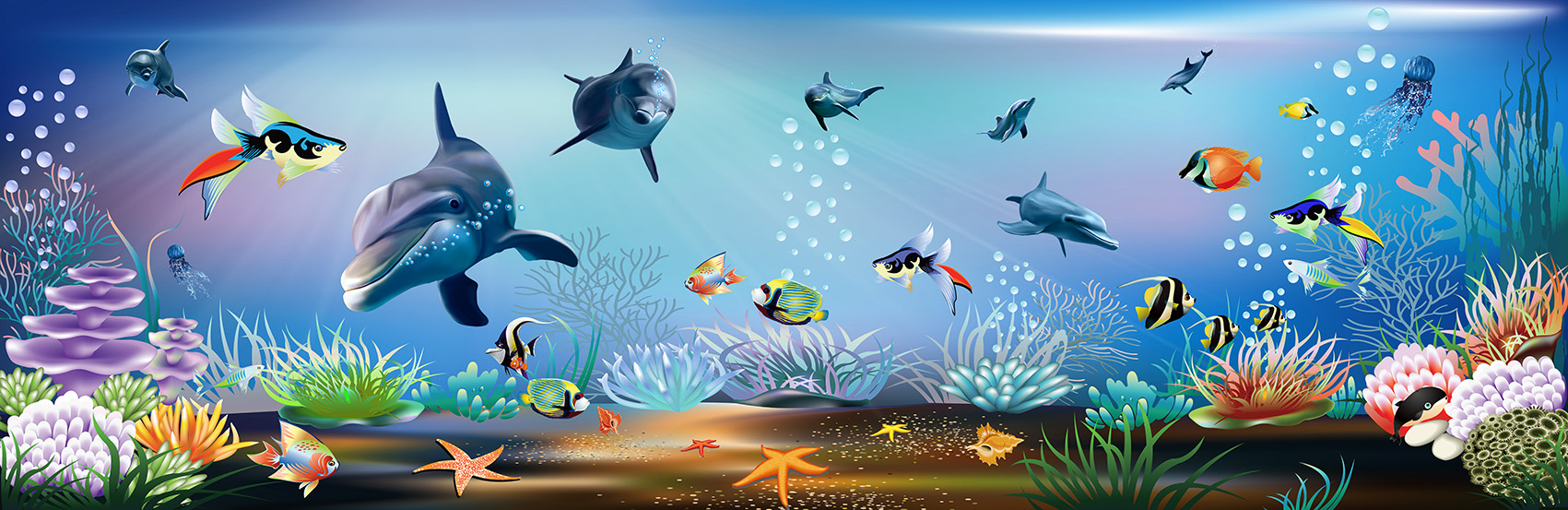 Hình ảnh tranh dán tường 3D con cá humandecor----2027