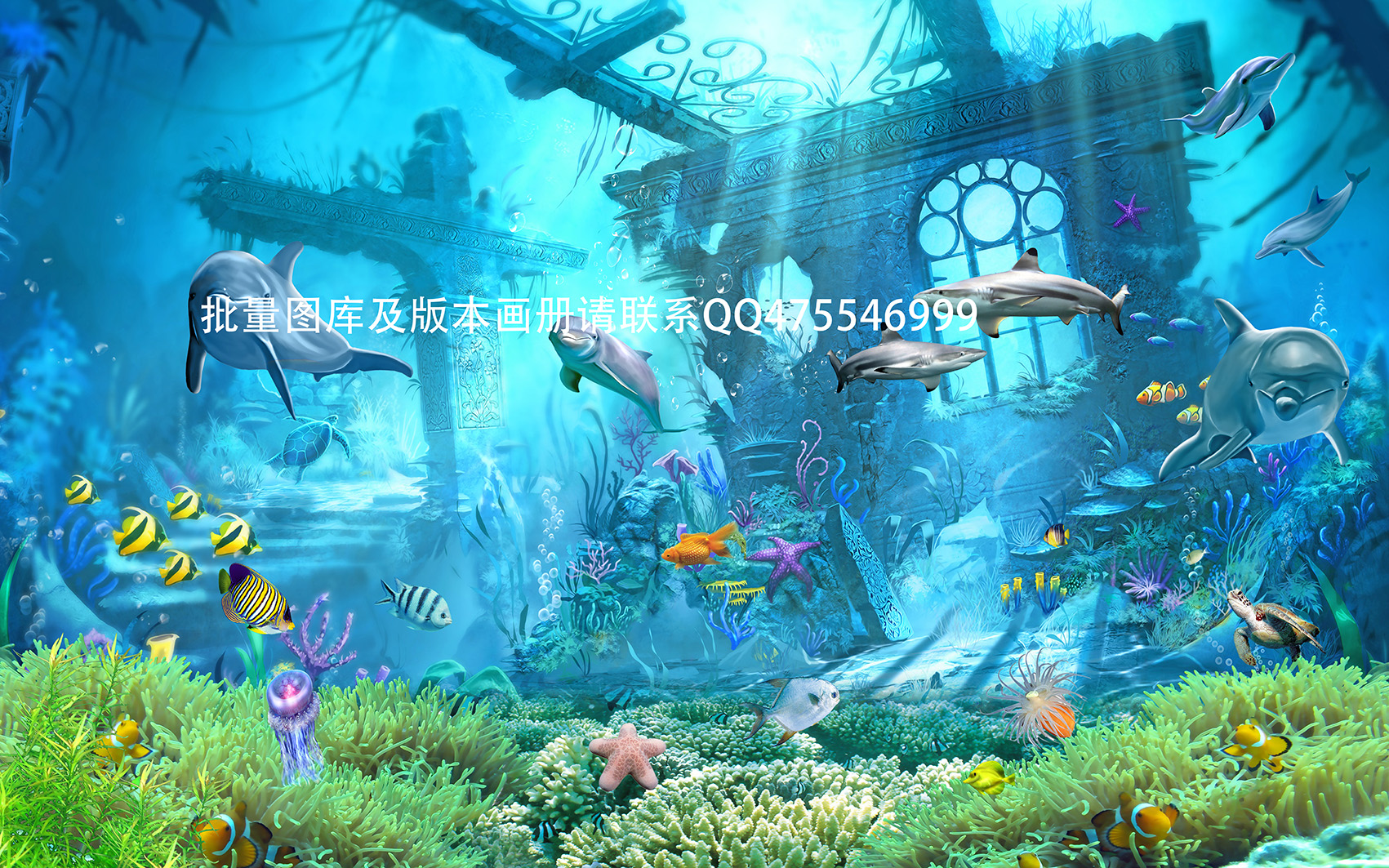 Hình ảnh tranh dán tường 3D con cá humandecor----2799