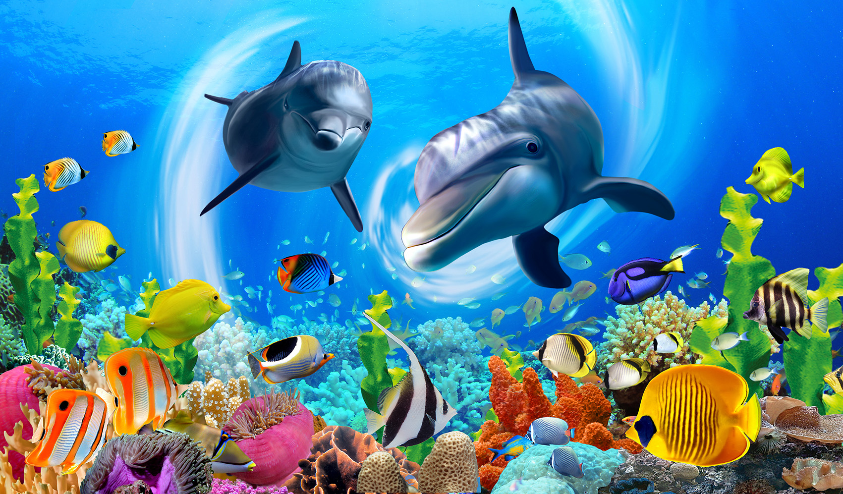 Hình ảnh tranh dán tường 3D con cá humandecor----6365