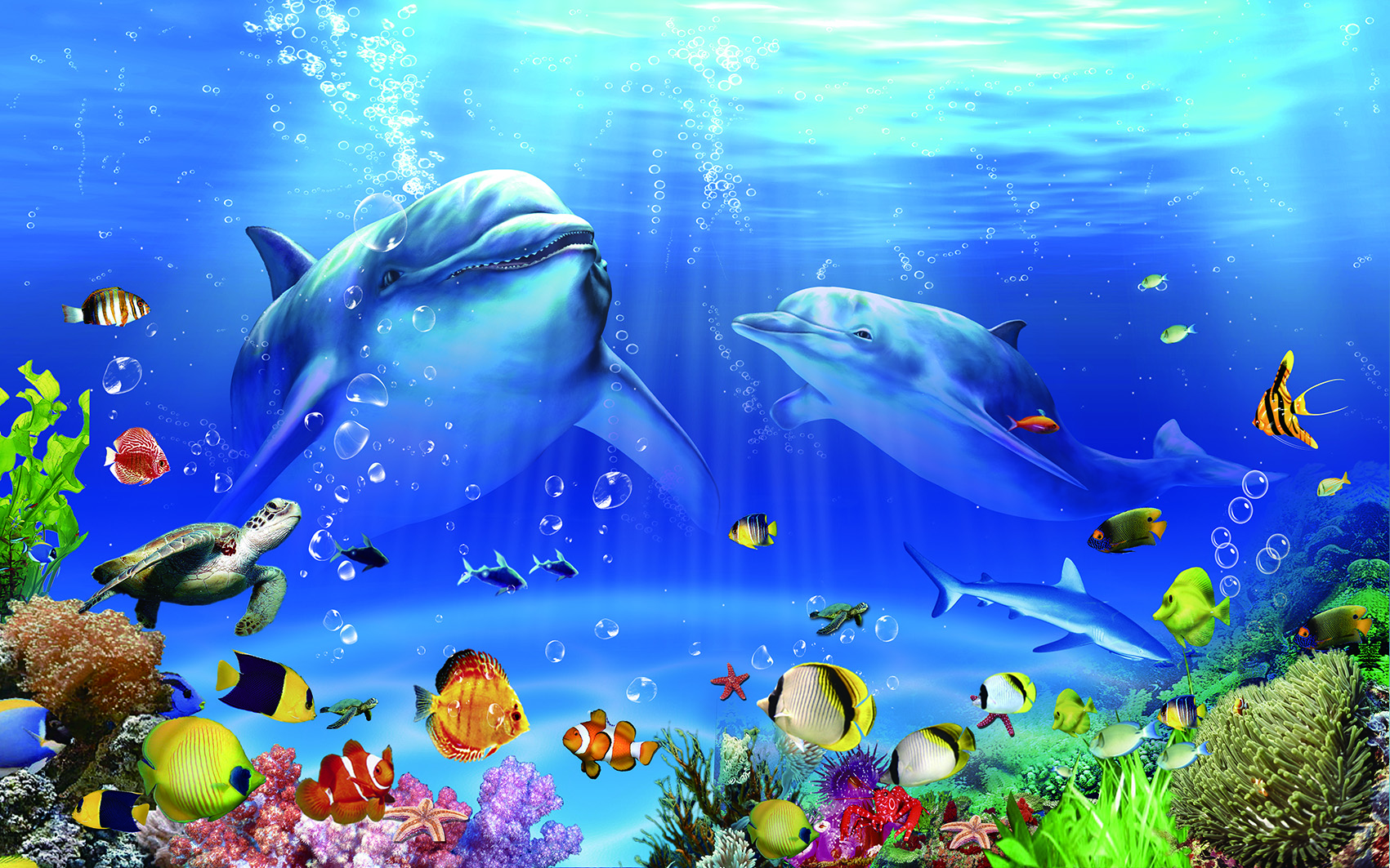 Hình ảnh tranh dán tường 3D con cá humandecor----879