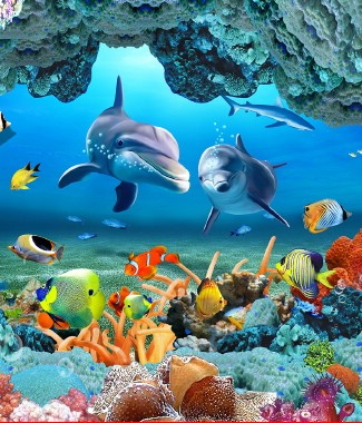 Hình ảnh Tranh 3D con cá HUMANDECOR-116