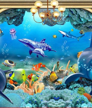 Hình ảnh Tranh 3D con cá HUMANDECOR-1287