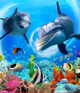 Hình ảnh Tranh 3D con cá HUMANDECOR-6365