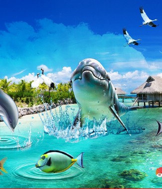 Hình ảnh Tranh 3D con cá HUMANDECOR-7701