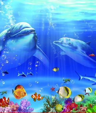 Hình ảnh Tranh 3D con cá HUMANDECOR-879
