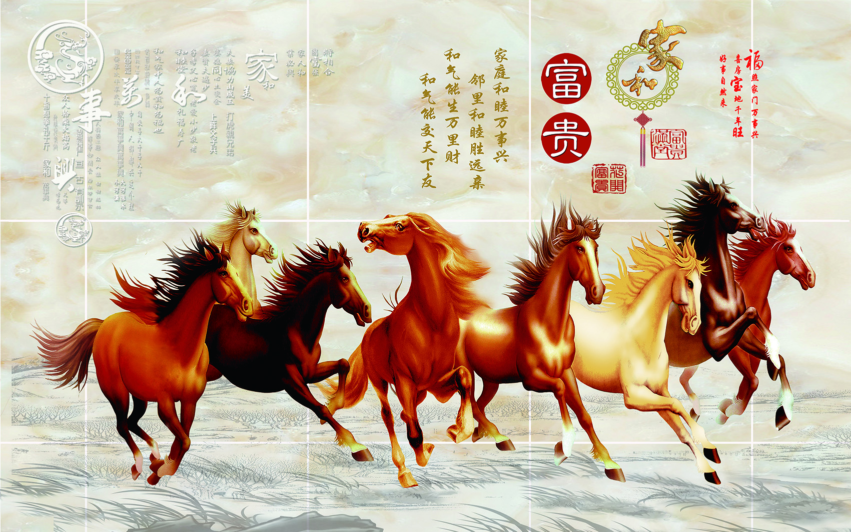 Hình ảnh tranh dán tường ngựa mã đáo humandecor----1275