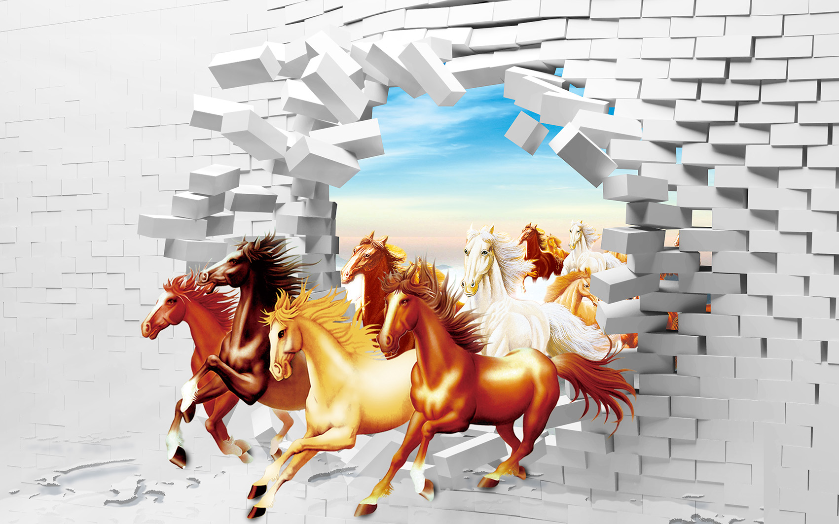 Hình ảnh tranh dán tường ngựa mã đáo humandecor----810