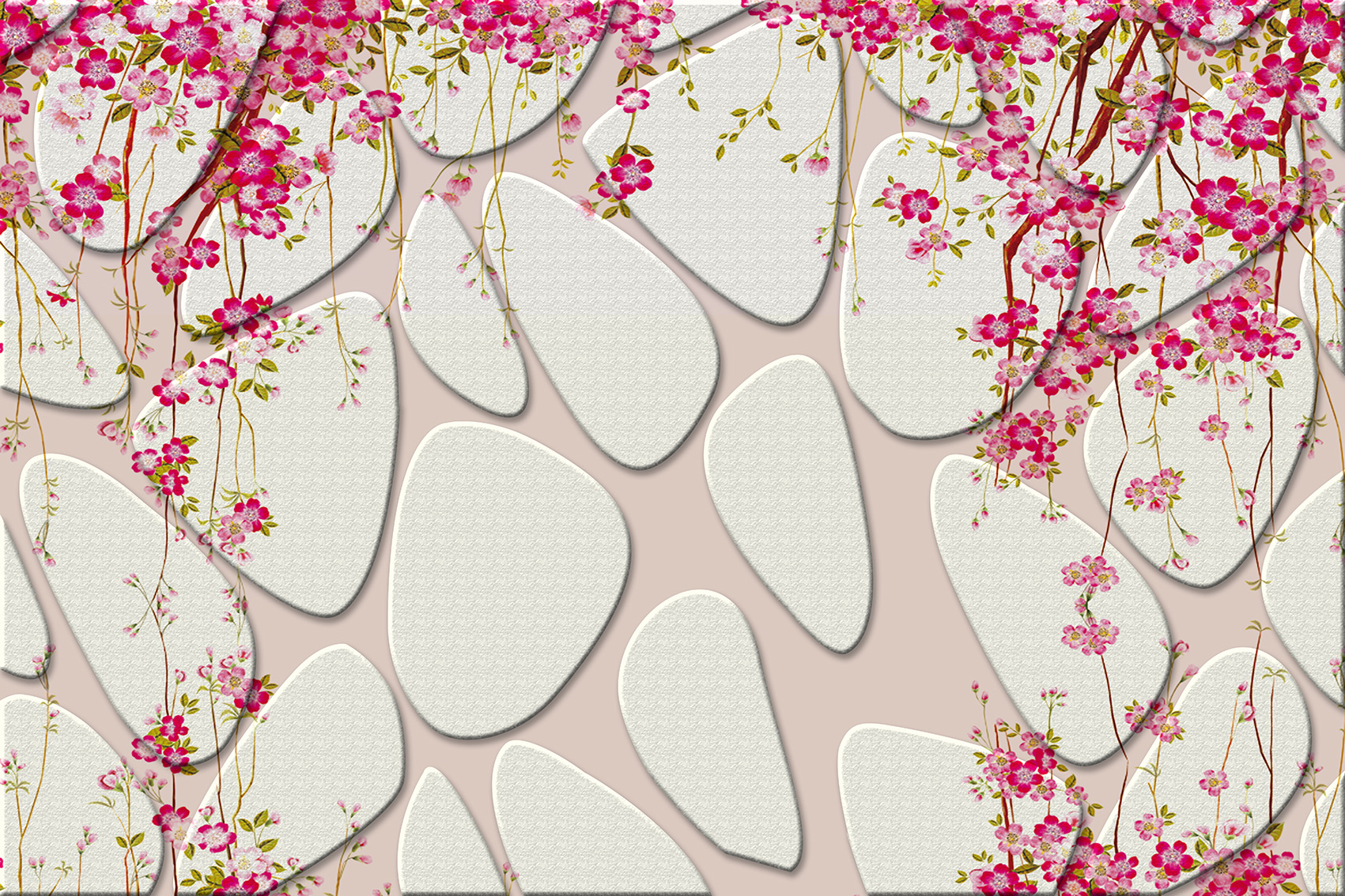 Hình ảnh tranh dán tường hoa lá humandecor----7491