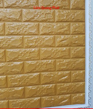 Tấm xốp giả đá 3D màu kem